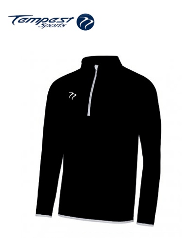 Mens Black White Half Zip Midlayer